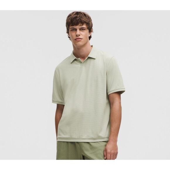 Lululemon Textured Mesh Short Sleeve Polo Men's Size XXL Fog Green NWT - Picture 1 of 6